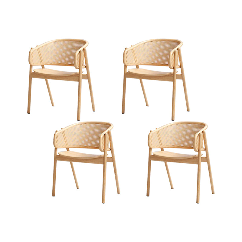 Chaise de bras en bois massif chaise à manger à dos ouvert moderne pour le salon