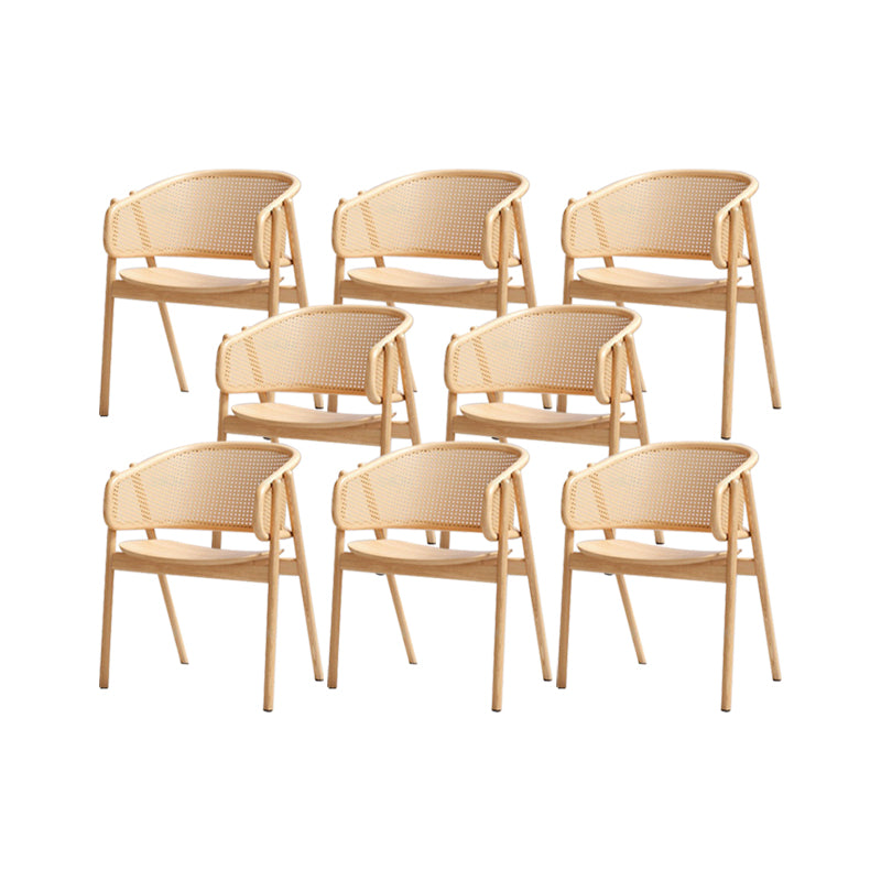 Chaise de bras en bois massif chaise à manger à dos ouvert moderne pour le salon