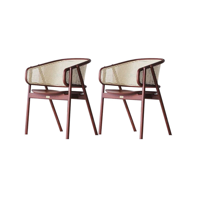 Chaise de bras en bois massif chaise à manger à dos ouvert moderne pour le salon