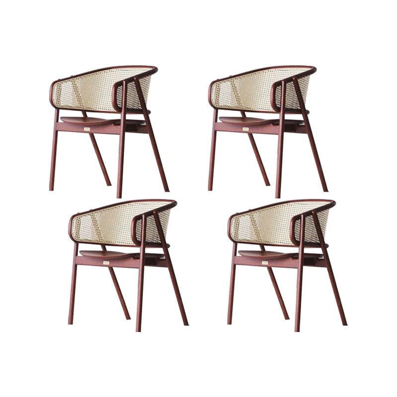 Chaise de bras en bois massif chaise à manger à dos ouvert moderne pour le salon