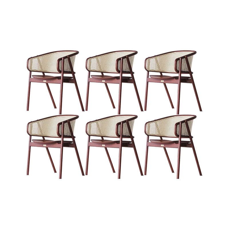 Chaise de bras en bois massif chaise à manger à dos ouvert moderne pour le salon