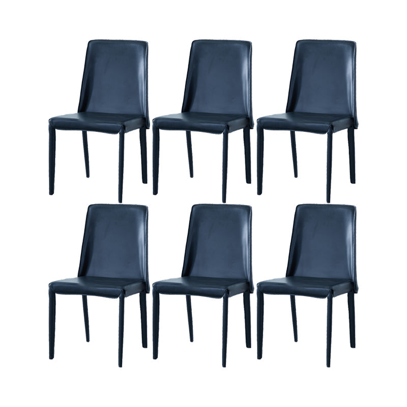 Eigentijdse keuken eetstoelen armloze lederen eetstoelen met lederen lederen