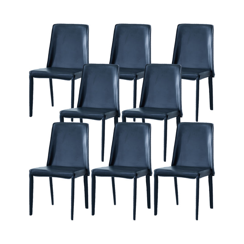 Eigentijdse keuken eetstoelen armloze lederen eetstoelen met lederen lederen