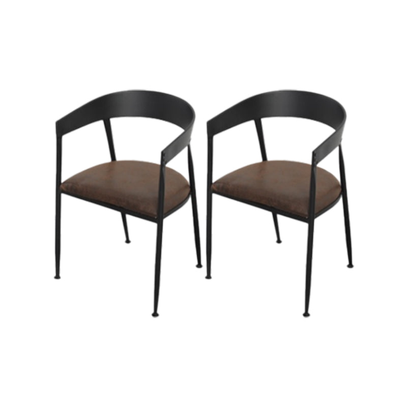 Vaste houten eetstoelen lat achterstoel stoel met metalen basis