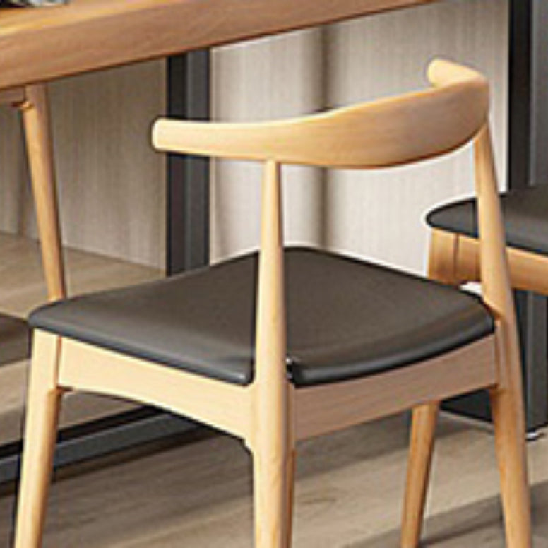 Contemporary Kitchen Dining Chairs Faux Leather Dining Chairs in Natural