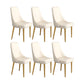 Glam Style Side Chair Parsons Leather Dining Chair with Gold Frame Off-White 6 Piece Set Clearhalo 'Dining Chairs' 'Dining Tables & Seating' 'dining_chair' 'furn' 'furn_dining_chair' 'Furniture' 'Kitchen & Dining Furniture' 6986873