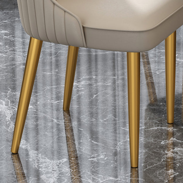 Glam Style Side Chair Parsons Leather Dining Chair with Gold Frame Clearhalo 'Dining Chairs' 'Dining Tables & Seating' 'dining_chair' 'furn' 'furn_dining_chair' 'Furniture' 'Kitchen & Dining Furniture' 6986876