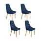 Glam Style Side Chair Parsons Leather Dining Chair with Gold Frame Royal Blue 4 Piece Set Clearhalo 'Dining Chairs' 'Dining Tables & Seating' 'dining_chair' 'furn' 'furn_dining_chair' 'Furniture' 'Kitchen & Dining Furniture' 6986888