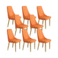 Glam Style Side Chair Parsons Leather Dining Chair with Gold Frame Orange 8 Piece Set Clearhalo 'Dining Chairs' 'Dining Tables & Seating' 'dining_chair' 'furn' 'furn_dining_chair' 'Furniture' 'Kitchen & Dining Furniture' 6986895