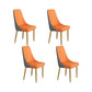 Glam Style Side Chair Parsons Leather Dining Chair with Gold Frame Gray-Orange 4 Piece Set Clearhalo 'Dining Chairs' 'Dining Tables & Seating' 'dining_chair' 'furn' 'furn_dining_chair' 'Furniture' 'Kitchen & Dining Furniture' 6986898