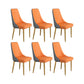 Glam Style Side Chair Parsons Leather Dining Chair with Gold Frame Gray-Orange 6 Piece Set Clearhalo 'Dining Chairs' 'Dining Tables & Seating' 'dining_chair' 'furn' 'furn_dining_chair' 'Furniture' 'Kitchen & Dining Furniture' 6986899