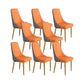 Glam Style Side Chair Parsons Leather Dining Chair with Gold Frame Gray-Orange 8 Piece Set Clearhalo 'Dining Chairs' 'Dining Tables & Seating' 'dining_chair' 'furn' 'furn_dining_chair' 'Furniture' 'Kitchen & Dining Furniture' 6986900