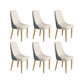 Glam Style Side Chair Parsons Leather Dining Chair with Gold Frame Gray-White 6 Piece Set Clearhalo 'Dining Chairs' 'Dining Tables & Seating' 'dining_chair' 'furn' 'furn_dining_chair' 'Furniture' 'Kitchen & Dining Furniture' 6986904