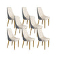 Glam Style Side Chair Parsons Leather Dining Chair with Gold Frame Gray-White 8 Piece Set Clearhalo 'Dining Chairs' 'Dining Tables & Seating' 'dining_chair' 'furn' 'furn_dining_chair' 'Furniture' 'Kitchen & Dining Furniture' 6986905