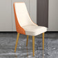 Glam Style Side Chair Parsons Leather Dining Chair with Gold Frame Orange White 1 Piece Clearhalo 'Dining Chairs' 'Dining Tables & Seating' 'dining_chair' 'furn' 'furn_dining_chair' 'Furniture' 'Kitchen & Dining Furniture' 6986916
