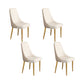 Glam Style Side Chair Parsons Leather Dining Chair with Gold Frame Yellow White 4 Piece Set Clearhalo 'Dining Chairs' 'Dining Tables & Seating' 'dining_chair' 'furn' 'furn_dining_chair' 'Furniture' 'Kitchen & Dining Furniture' 6986923