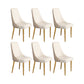 Glam Style Side Chair Parsons Leather Dining Chair with Gold Frame Yellow White 6 Piece Set Clearhalo 'Dining Chairs' 'Dining Tables & Seating' 'dining_chair' 'furn' 'furn_dining_chair' 'Furniture' 'Kitchen & Dining Furniture' 6986924