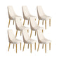Glam Style Side Chair Parsons Leather Dining Chair with Gold Frame Yellow White 8 Piece Set Clearhalo 'Dining Chairs' 'Dining Tables & Seating' 'dining_chair' 'furn' 'furn_dining_chair' 'Furniture' 'Kitchen & Dining Furniture' 6986925