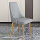 Glam Style Side Chair Parsons Leather Dining Chair with Gold Frame Grey 1 Piece Clearhalo 'Dining Chairs' 'Dining Tables & Seating' 'dining_chair' 'furn' 'furn_dining_chair' 'Furniture' 'Kitchen & Dining Furniture' 6986926