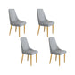 Glam Style Side Chair Parsons Leather Dining Chair with Gold Frame Grey 4 Piece Set Clearhalo 'Dining Chairs' 'Dining Tables & Seating' 'dining_chair' 'furn' 'furn_dining_chair' 'Furniture' 'Kitchen & Dining Furniture' 6986928