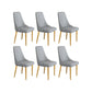 Glam Style Side Chair Parsons Leather Dining Chair with Gold Frame Grey 6 Piece Set Clearhalo 'Dining Chairs' 'Dining Tables & Seating' 'dining_chair' 'furn' 'furn_dining_chair' 'Furniture' 'Kitchen & Dining Furniture' 6986929