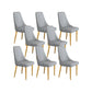 Glam Style Side Chair Parsons Leather Dining Chair with Gold Frame Grey 8 Piece Set Clearhalo 'Dining Chairs' 'Dining Tables & Seating' 'dining_chair' 'furn' 'furn_dining_chair' 'Furniture' 'Kitchen & Dining Furniture' 6986930