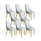 Glam Style Side Chair Parsons Leather Dining Chair with Gold Frame Dark Grey Light Grey 8 Piece Set Clearhalo 'Dining Chairs' 'Dining Tables & Seating' 'dining_chair' 'furn' 'furn_dining_chair' 'Furniture' 'Kitchen & Dining Furniture' 6986935