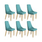 Glam Style Side Chair Parsons Leather Dining Chair with Gold Frame Lake Blue 6 Piece Set Clearhalo 'Dining Chairs' 'Dining Tables & Seating' 'dining_chair' 'furn' 'furn_dining_chair' 'Furniture' 'Kitchen & Dining Furniture' 6986939