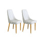 Glam Style Side Chair Parsons Leather Dining Chair with Gold Frame Light Gray 2 Piece Set Clearhalo 'Dining Chairs' 'Dining Tables & Seating' 'dining_chair' 'furn' 'furn_dining_chair' 'Furniture' 'Kitchen & Dining Furniture' 6986942
