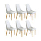 Glam Style Side Chair Parsons Leather Dining Chair with Gold Frame Light Gray 6 Piece Set Clearhalo 'Dining Chairs' 'Dining Tables & Seating' 'dining_chair' 'furn' 'furn_dining_chair' 'Furniture' 'Kitchen & Dining Furniture' 6986944