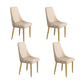 Glam Style Side Chair Parsons Leather Dining Chair with Gold Frame Khaki 4 Piece Set Clearhalo 'Dining Chairs' 'Dining Tables & Seating' 'dining_chair' 'furn' 'furn_dining_chair' 'Furniture' 'Kitchen & Dining Furniture' 6986948