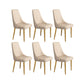 Glam Style Side Chair Parsons Leather Dining Chair with Gold Frame Khaki 6 Piece Set Clearhalo 'Dining Chairs' 'Dining Tables & Seating' 'dining_chair' 'furn' 'furn_dining_chair' 'Furniture' 'Kitchen & Dining Furniture' 6986949