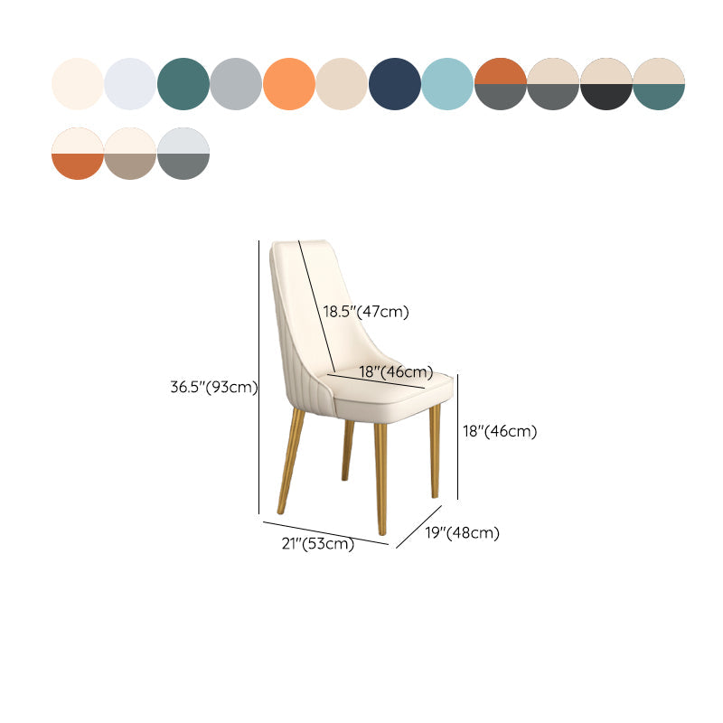 Glam Style Side Chair Parsons Leather Dining Chair with Gold Frame Clearhalo 'Dining Chairs' 'Dining Tables & Seating' 'dining_chair' 'furn' 'furn_dining_chair' 'Furniture' 'Kitchen & Dining Furniture' 6986951