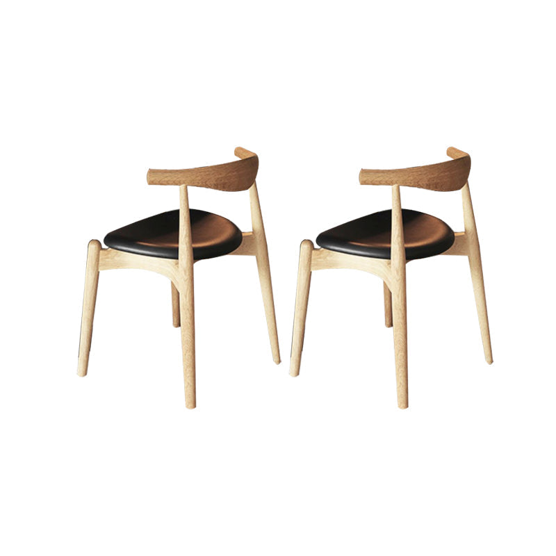 Faux Leather Kitchen Dining Chairs Upholstered Chairs with Wood Base 2 Piece Set Clearhalo 'Dining Chairs' 'Dining Tables & Seating' 'dining_chair' 'furn' 'furn_dining_chair' 'Furniture' 'Kitchen & Dining Furniture' 6986954