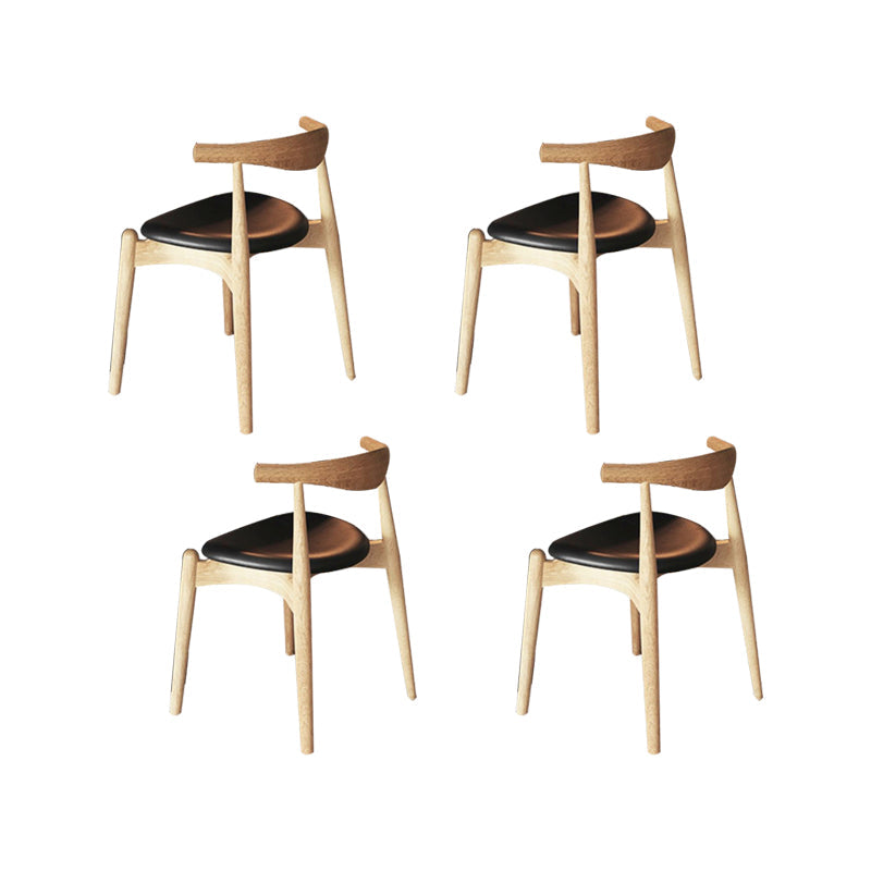 Faux Leather Kitchen Dining Chairs Upholstered Chairs with Wood Base 4 Piece Set Clearhalo 'Dining Chairs' 'Dining Tables & Seating' 'dining_chair' 'furn' 'furn_dining_chair' 'Furniture' 'Kitchen & Dining Furniture' 6986956