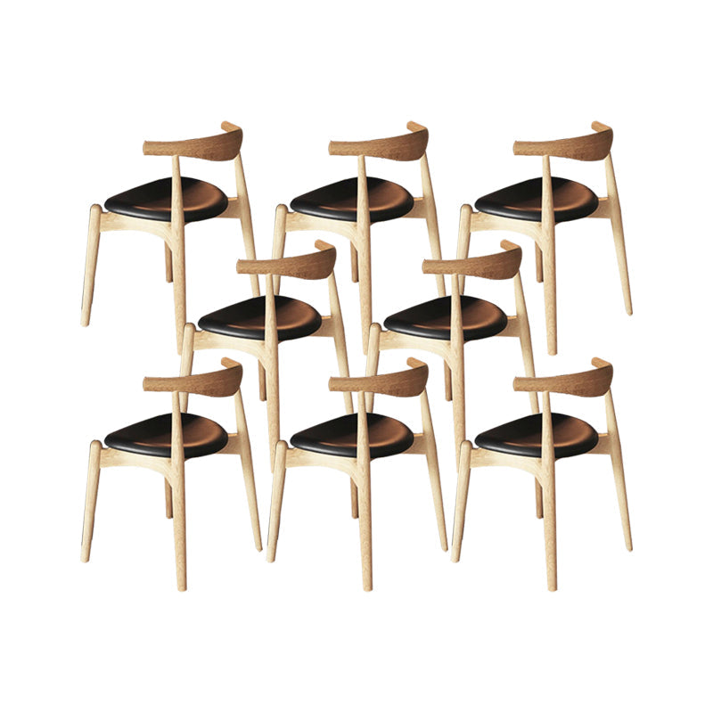 Faux Leather Kitchen Dining Chairs Upholstered Chairs with Wood Base 8 Piece Set Clearhalo 'Dining Chairs' 'Dining Tables & Seating' 'dining_chair' 'furn' 'furn_dining_chair' 'Furniture' 'Kitchen & Dining Furniture' 6986960