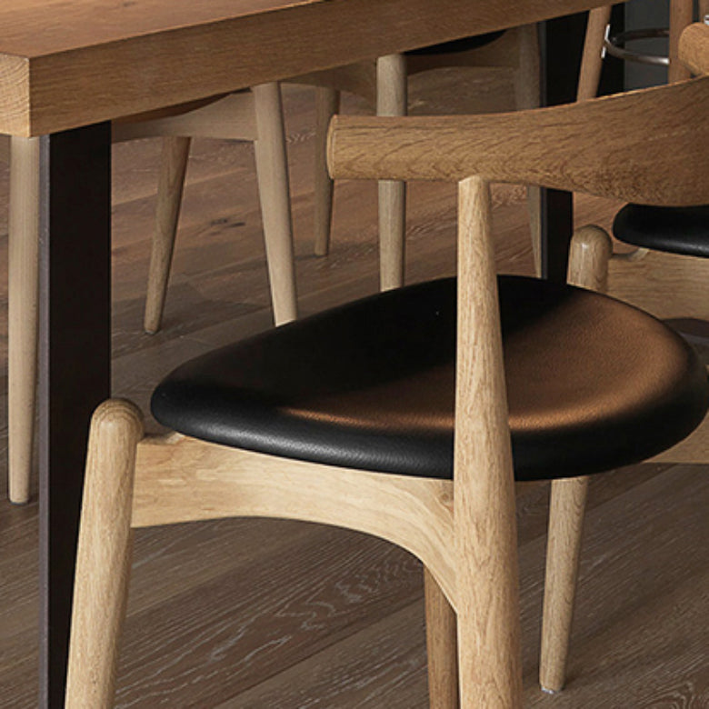 Faux Leather Kitchen Dining Chairs Upholstered Chairs with Wood Base Clearhalo 'Dining Chairs' 'Dining Tables & Seating' 'dining_chair' 'furn' 'furn_dining_chair' 'Furniture' 'Kitchen & Dining Furniture' 6986962