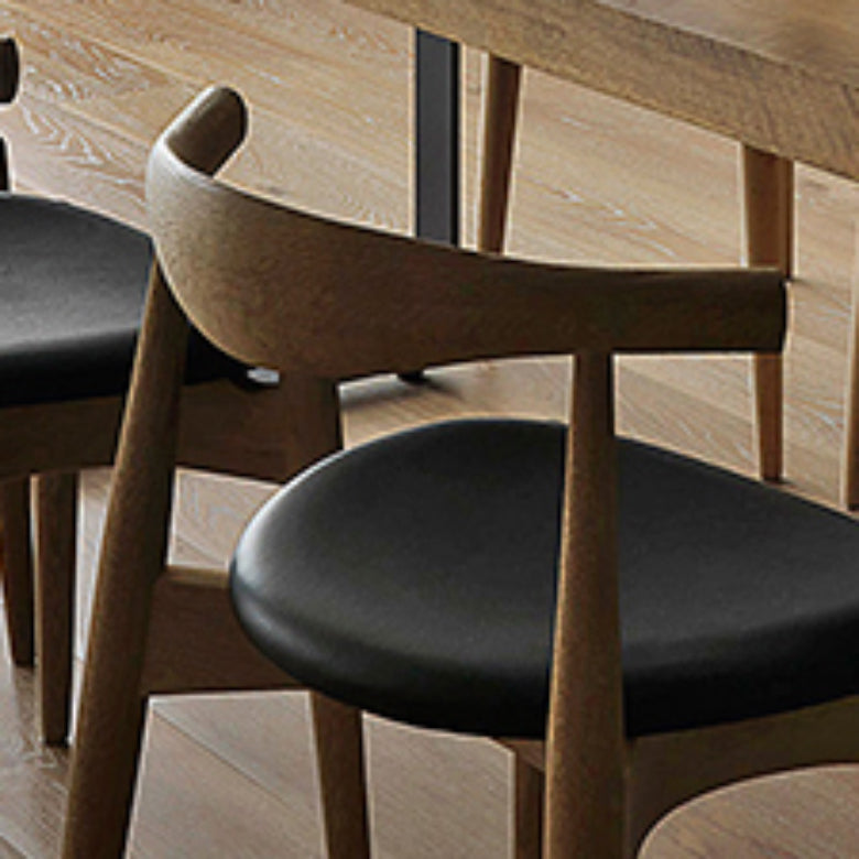 Faux Leather Kitchen Dining Chairs Upholstered Chairs with Wood Base Clearhalo 'Dining Chairs' 'Dining Tables & Seating' 'dining_chair' 'furn' 'furn_dining_chair' 'Furniture' 'Kitchen & Dining Furniture' 6986964