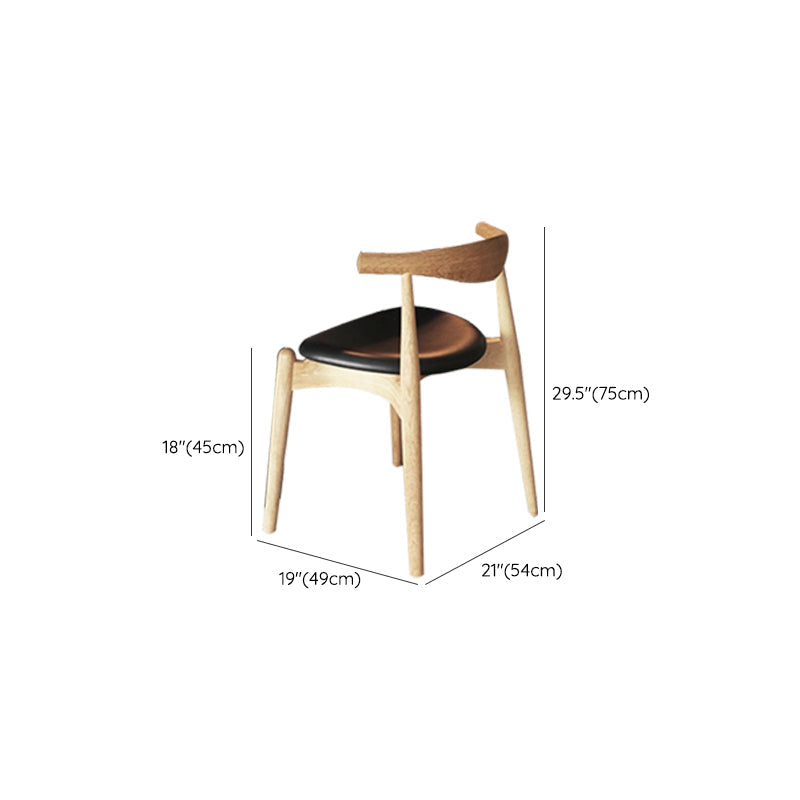 Faux Leather Kitchen Dining Chairs Upholstered Chairs with Wood Base Clearhalo 'Dining Chairs' 'Dining Tables & Seating' 'dining_chair' 'furn' 'furn_dining_chair' 'Furniture' 'Kitchen & Dining Furniture' 6986967