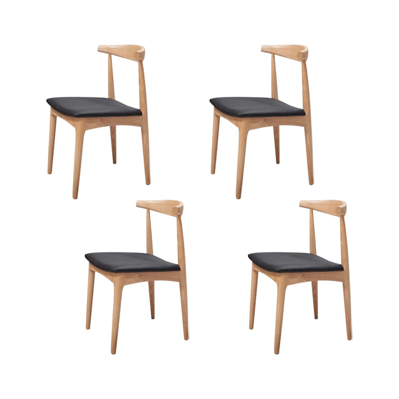 Chaises de salle à manger de cuisine contemporaine chaises en cuir avec base en bois
