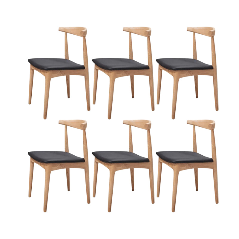 Chaises de salle à manger de cuisine contemporaine chaises en cuir avec base en bois