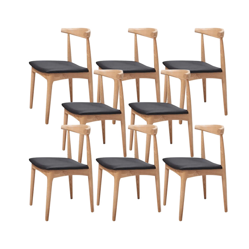 Chaises de salle à manger de cuisine contemporaine chaises en cuir avec base en bois