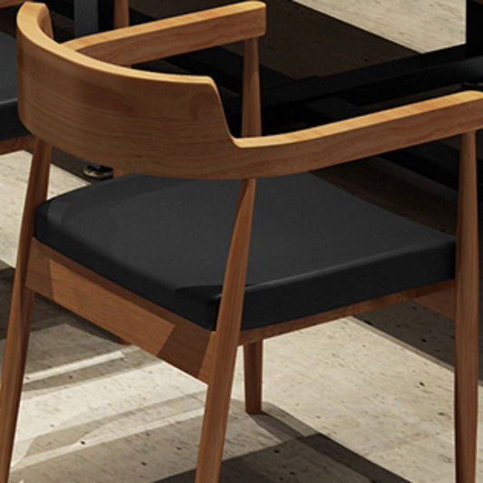 Chaises de salle à manger de cuisine contemporaine chaises en cuir avec base en bois