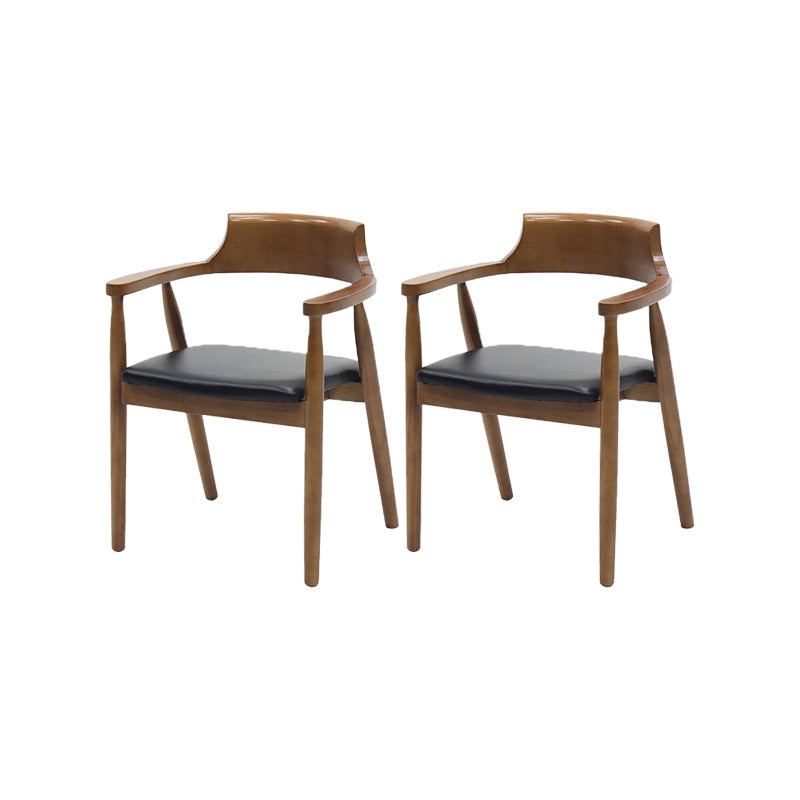 Chaises de salle à manger de cuisine contemporaine chaises en cuir avec base en bois