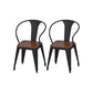 Solid Wood Dining Chairs Contemporary Arm Chairs with Metal Base 2 Piece Set Clearhalo 'Dining Chairs' 'Dining Tables & Seating' 'dining_chair' 'furn' 'furn_dining_chair' 'Furniture' 'Kitchen & Dining Furniture' 6986998