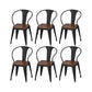 Solid Wood Dining Chairs Contemporary Arm Chairs with Metal Base 6 Piece Set Clearhalo 'Dining Chairs' 'Dining Tables & Seating' 'dining_chair' 'furn' 'furn_dining_chair' 'Furniture' 'Kitchen & Dining Furniture' 6987002