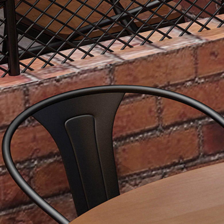 Solid Wood Dining Chairs Contemporary Arm Chairs with Metal Base Clearhalo 'Dining Chairs' 'Dining Tables & Seating' 'dining_chair' 'furn' 'furn_dining_chair' 'Furniture' 'Kitchen & Dining Furniture' 6987006