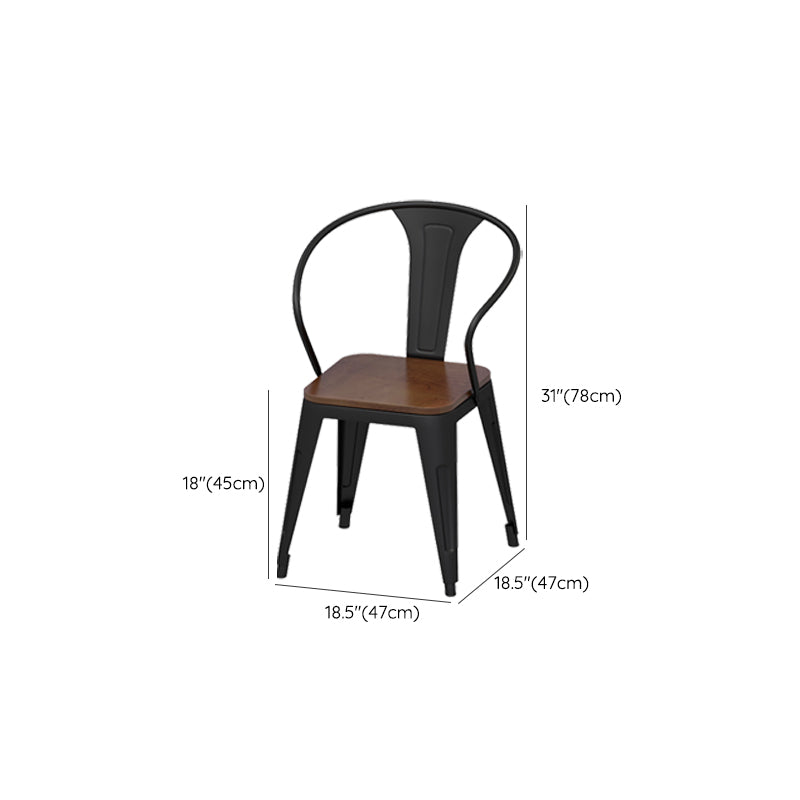 Solid Wood Dining Chairs Contemporary Arm Chairs with Metal Base Clearhalo 'Dining Chairs' 'Dining Tables & Seating' 'dining_chair' 'furn' 'furn_dining_chair' 'Furniture' 'Kitchen & Dining Furniture' 6987011