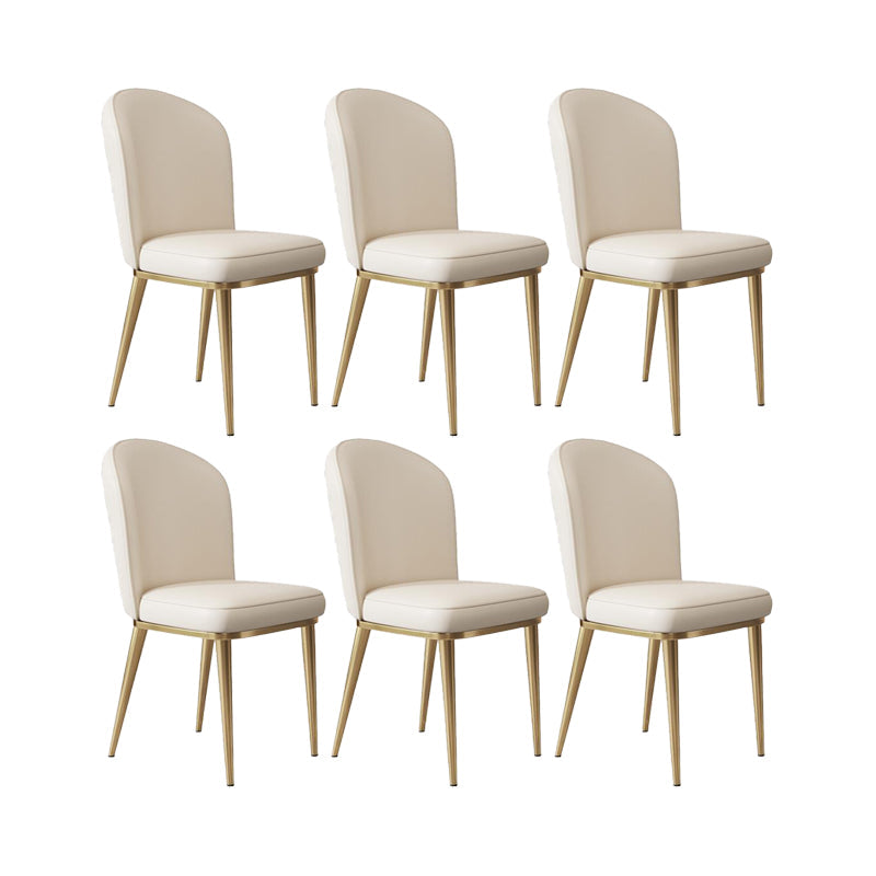 Chaise d'appoint en cuir, chaise de salle à manger à Base dorée Glam pour le salon