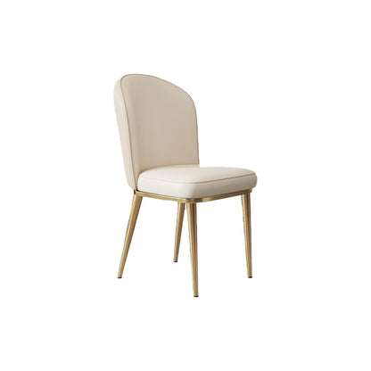 Chaise d'appoint en cuir, chaise de salle à manger à Base dorée Glam pour le salon